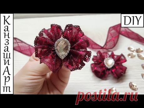 Мини волнушки на первые хвостики🎀 Мастер класс Канзаши 🎀