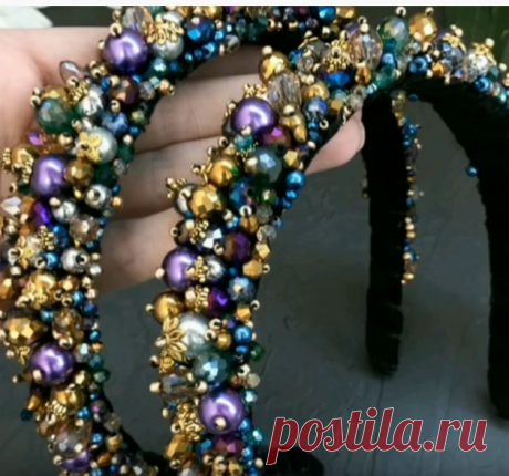 Нарядный ободок с бусинами | Креаликум