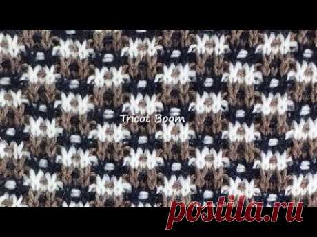 Горные цветы / Ленивый жаккард / Вязание спицами.