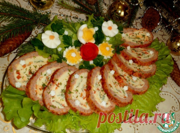 Закусочный рулет &quot;Праздничный&quot; Кулинарный рецепт